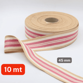 10 meters Pastel Soft Tape 45mm Beige Ecru Pink - ACCESSOIRES LEDUC BV
